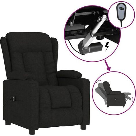 Fauteuil inclinable électrique en tissu noir (1/5)