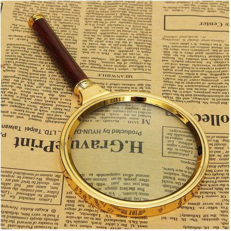 90mm Loupe lecture métal manche en bois 10X Grossissement (1/5)