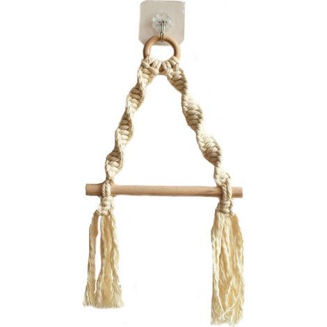 Vintage Self-Adhesive Rope Toilet Paper Holder - No Drilling Required - Wall-Mounted Toilet Paper Dispenser for Kitchens, Bathrooms and Toilets (1/5)
