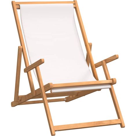 Maison Exclusive - Klappstuhl aus Massivholz Teak, cremefarben (1/5)