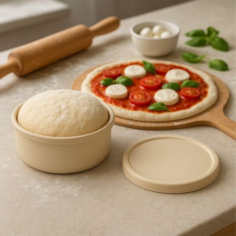 Set di scatole per la lievitazione dellimpasto per pizza con coperchi (1/5)