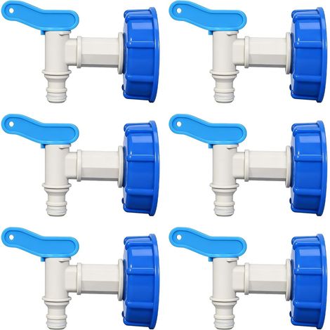 Set di 6 rubinetti dosatori, rubinetti di scarico filettati, rubinetti di scarico per taniche da 15 a 60 litri, rubinetti versatori a tenuta stagna per benzina, campeggio, giardino, acqua calda, acqua
