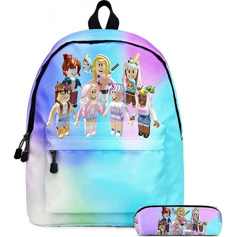 Sac à dos enfant 2 pièces avec trousse, motif jeu vidéo, pour école, voyage, camping, pique-nique, cadeau anniversaire Noël. (1/5)