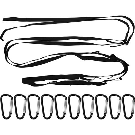 Corde extensible 19 boucles avec mousquetons pour camping, randonnée et pique-nique (1/5)