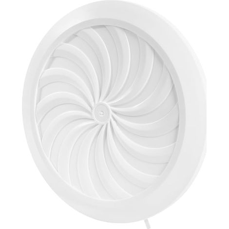 100-150mm White Plastic Round Ventilation Grille Adjustable Diameter with Mosquito Net Vent Grille Vent Cover Garage Ventilation Pipe Cover (1/5)