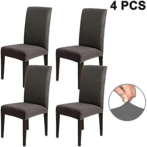 Set of 4 pieces including dining chair covers and slippers, suitable for short dining chairs, elastic, detachable and washable. (1/4)