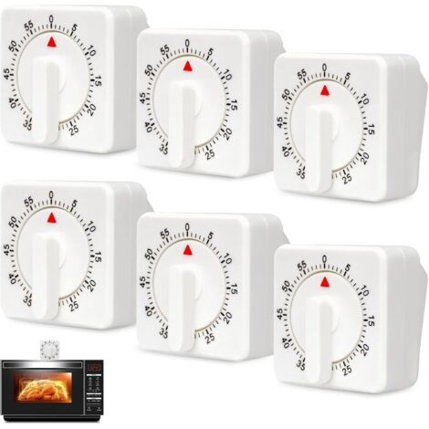 PA Mechanischer Küchentimer, 6er-Set, visueller 60-Minuten-Timer, visueller 60-Minuten-Timer, mechanischer Timer, Countdown-Timer, Zeitmanagement-Tool, Küche (1/5)