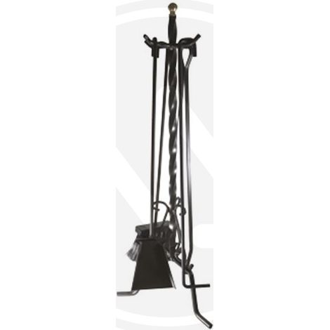 SET CAMINO IN FERRO BATTUTO ORVINO ATTREZZI CAMINETTO H.70 CM