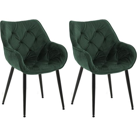 Set di 2 sedie Tanna in velluto verde