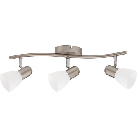 Dreifacher linearer Deckenstrahler Guimara Serie E14 Nickel