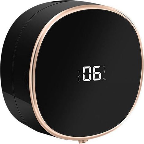 Distributeur de savon moussant automatique mural noir, capacité de 300 ml, rechargeable, 3 réglages, avec fonction de détection (1/5)