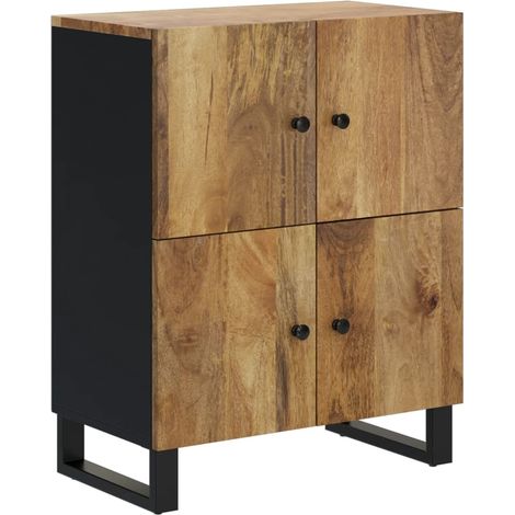 Buffet credenza cassettiera mobiletto mobile contenitore organizer per cucina soggiorno salotto con 4 ante 60 x 33 x 75 cm legno massello di mango marrone 020029749