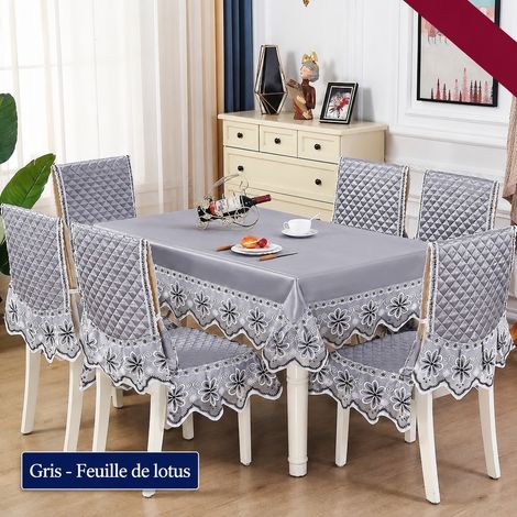 Housse de chaise style européen gris déesse 6 assises et 6 dossiers tissu coton 30 × 30 × 30 cm 1 kg – Livraison gratuite