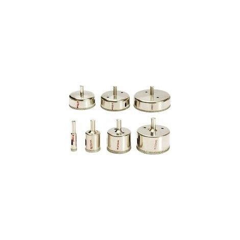 Juego de 7 brocas de diamante de 10 a 100 mm para azulejos de cerámica, vidrio, porcelana y mármol. (1/4)