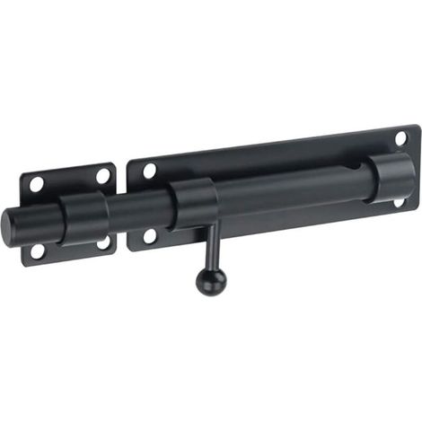 Serrure à barillet coulissant pour porte extérieure avec trou pour cadenas, acier inoxydable noir mat (1/5)