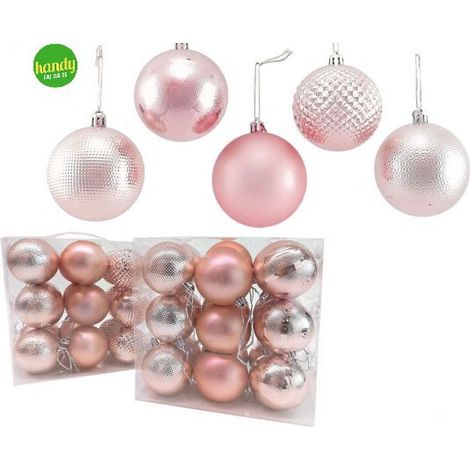 Set 18 palle natalizie general trade Ø 7cm rose gold