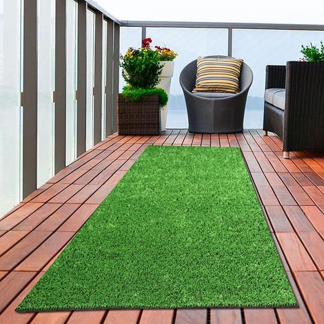 Gazon artificiel vert 1 m x 3 m – Gazon artificiel pour balcon, terrasse, couverture de 8 mm de hauteur (1/5)