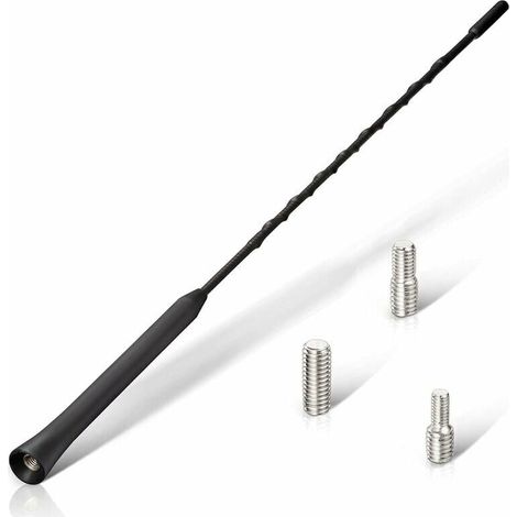 Antena de coche FM DAB Antena de radio de coche Antena de techo de coche 40 cm Antena de repuesto universal para automóvil con potente función de recepción FM/DAB Negro -, (1/5)