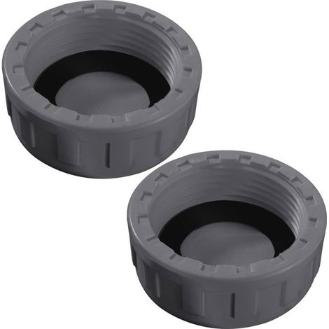 2 Pièces G1-1/4 Bouchon Fileté en PVC, Siphon Tuyau Bouchon d'obturation, Connecteur de Tuyau Rond Femelle en PVC (1/5)