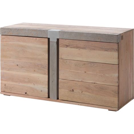 AMSTERDAM 128 Credenza in legno di acacia - laccato / natur 135x45x75