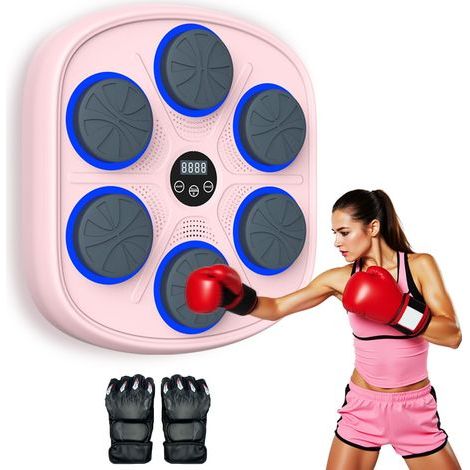 Machine de Boxe Musicale avec Bluetooth, 9 modes de vitesse Boxe Mural Musique avec Gants de boxe, Music Boxing Machine Comptage Intelligent Boxe Machine pour Adultes et Enfants pour Gym et la Maison (1/5)