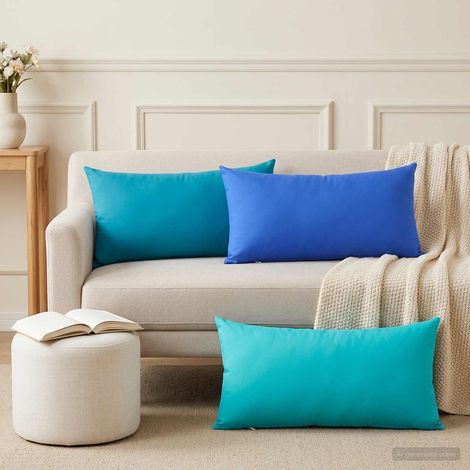 Housse de coussin 2 pcs HEERLEN Bleu royal 40 x 70 cm Polyester (1/5)