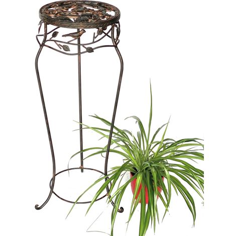 Blumenhocker Metall Schwarz Rund 78 cm Blumenständer 18215 Blumensäule Antik Pflanzenständer Pflanzenhocker Vintage (1/5)