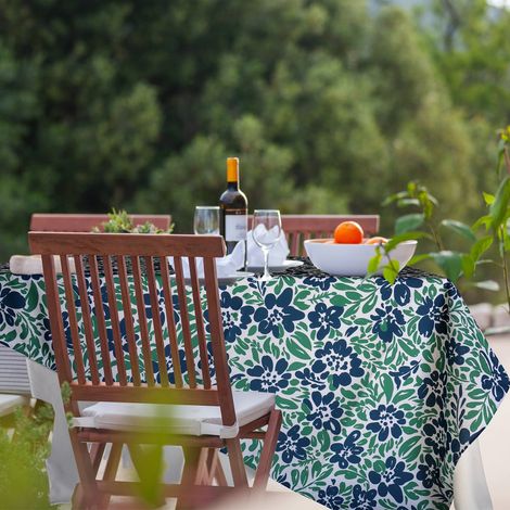 Nappe anti-taches hydrofuge à motif floral en polyester Libellula (1/2)