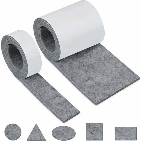 Patin pour meuble Feutrine Autocollante Meuble,Feutrine Adhesive 2 Rouleaux(100 x 10cm+100 x 2cm)Découpe Libre de Toute Taille ou Forme Feutre Patin Antiderapant pour Protection Pied de Table (1/5)