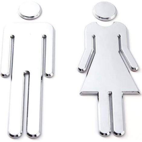 Ahlsen Plaque de Porte Femmes et Hommes,Signe Toilette, WC Sign,Symboles de WC Hommes Femmes Signe Toilette pour Porte Panneau WC Homme Femme Panneau Toilette Signe de Porte Salle de Bain (1/5)