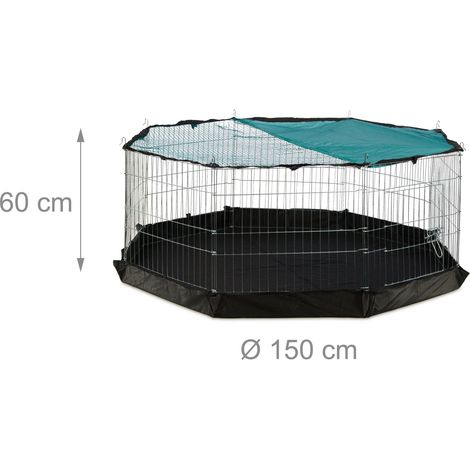 Recinto ottagonale per piccoli animali esterno giardino 80 x 80 x 80 cm con copertura in rete parasole in PVC verde 130008371