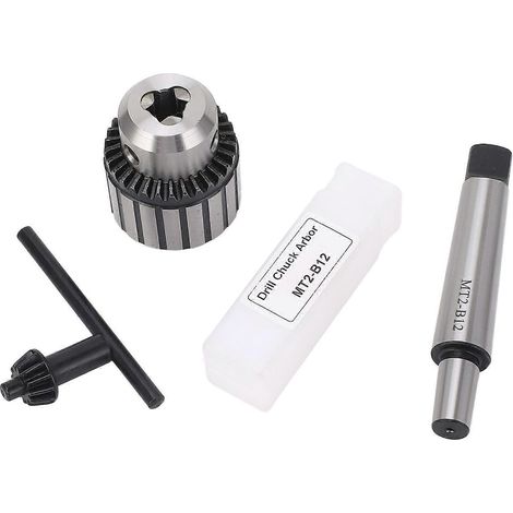 Mandrin de perçage à clé avec clé de torsion 1‑10B12 MT2‑B12, mandrin de perceuse à colonne en acier à haute teneur en carbone S (1/4)