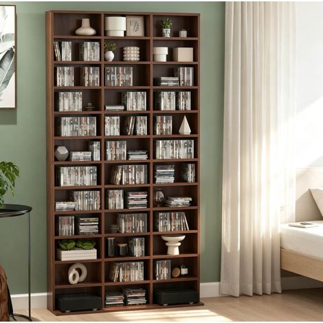 Étagère de rangement moderne 102x23,5x195 cm en MDF marron, gain de place pour salon FloraGrace (1/5)