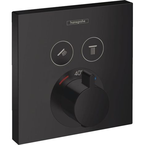 Hansgrohe ShowerSelect Fertigset für Einbau-Thermostatmischer mit 2 Funktionen, mattschwarz (15763670) (1/3)