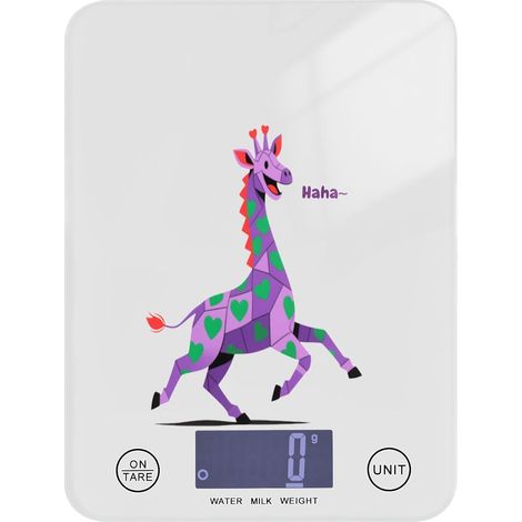 Balance alimentaire portable de voyage 5 kg/5 g Motif girafe Violet/ (1/5)