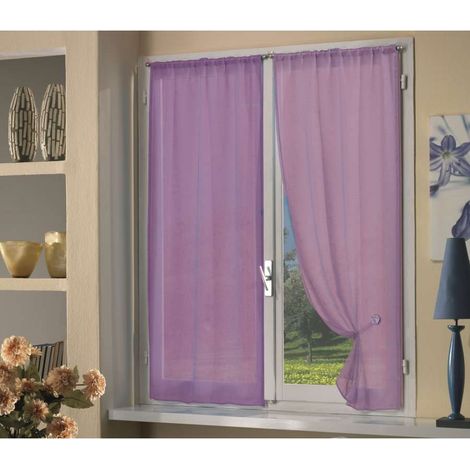 Home Collection TCBUC131/150 Tendina Coppia Boucle, Poliestere, Lilla, 70 x 150 cm, 2 Unita'