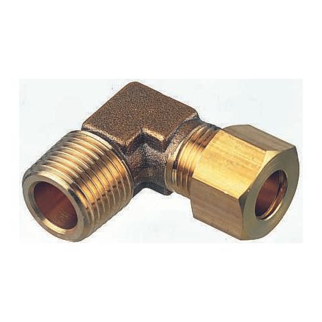 Coude 90° universel piquage mâle BSPT pour tube laiton série 0109 - Parker Legris