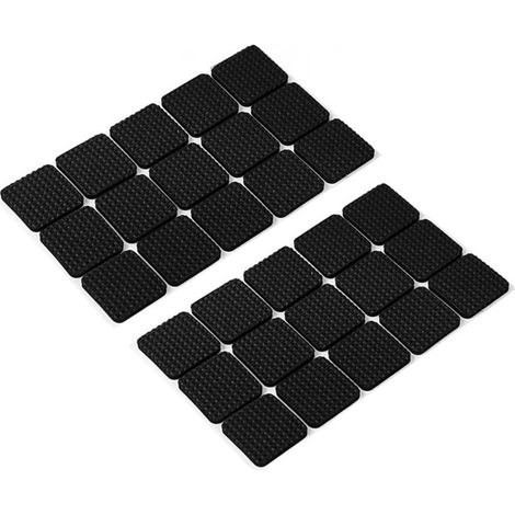Schwarze, quadratische Gleiter für Tischbeine, 2,52,5 cm, 30 Stück, für Sofas, Esszimmerstühle und Tischbeine, rutschfeste Gleiter. (1/5)