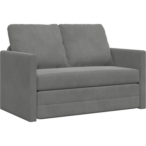vidaXL Divano Letto da Terra 2 in 1 Grigio Scuro 122x204x55 cm Velluto (1/5)