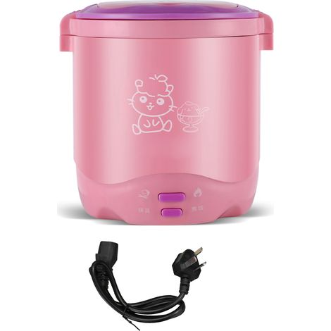 GARRYFIZH Mini cuiseur à grains de 1,2 l, portable, riz de voyage, multi pour soupes, ragoûts, flocons d'avoine, rose, 1 à 60 pièces
