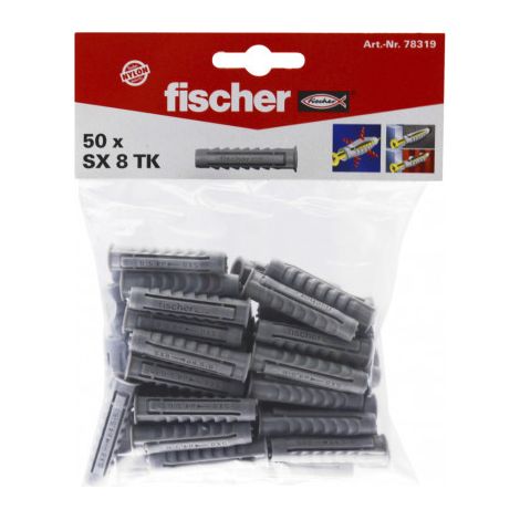 Dübel für Vollmaterial SX 8 TK - 50 /Beutel
