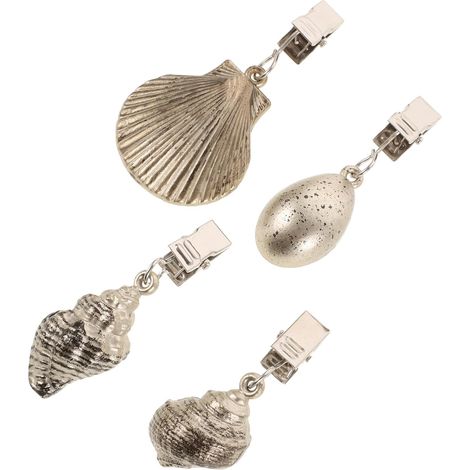 4 Pièces Poids Décoratifs pour Nappes en Alliage de Zinc avec Clip Métallique, Fixation Compacte, Forme Coquillage Élégante pour Décoration de Table de Fête (1/5)