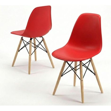 ORION91oficial® - Silla de Comedor, O91, Polipropileno Color Rojo y Patas en Madera Haya 46,5 x 48 x 82 cm, Hostelería-Bar-Restaurante-Comedor-Oficina-Coworking- Salón-Teletrabajo-Cocina - spaziOrion (1/5)
