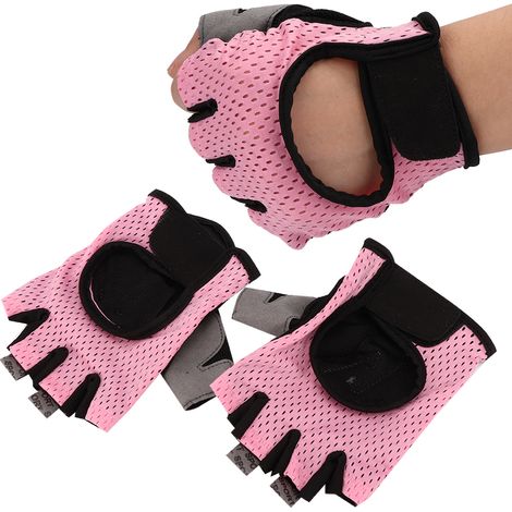 Gants de fitness respirants et élastiques pour le cyclisme et l'entraînement sportif, antidérapants, demi-doigts (taille S) (1/5)
