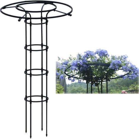 Tuteur obélisque plantes grimpantes – Tube acier 210 cm – Treillis jardin recouvert plastique – Pour fleurs, légumes, vignes, rosiers intérieur/extérieur