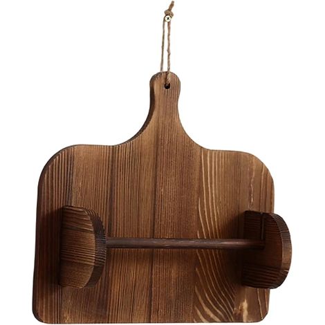 Porte-papier toilette mural accessoire en bois, rangement gain de (1/5)