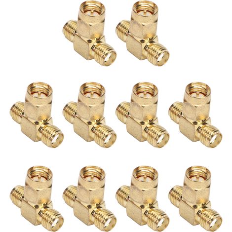 10-teiliger SMA-T-Stecker, OFC-Breitband-HF-Adapter, koaxiales GPS, verlustarm, Stecker-Buchse-Schnittstelle