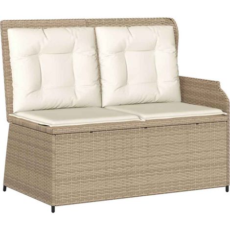 Maison Exclusive - Sillón reclinable de jardín con cojines ratán