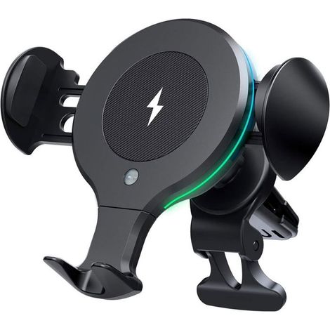 Chargeur de voiture sans fil, support de téléphone de voiture à capteur automatique, support de serrage automatique à charge rapide (1/4)