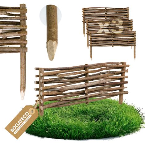 Lot de 3 Bordures Bogateco Noisetier 60x20 cm de Jardin (1/5)